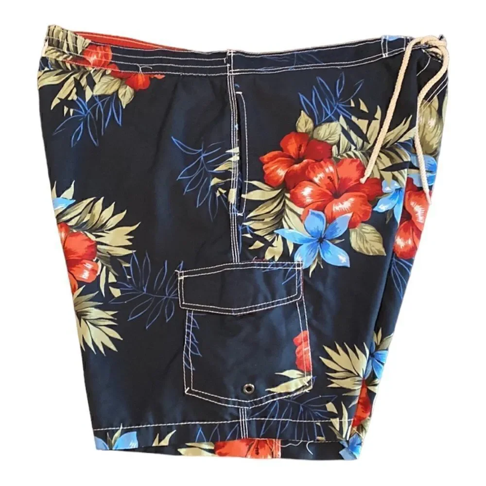 Caribbean Joe Men’s Floral Swim Board Shorts Size XXL